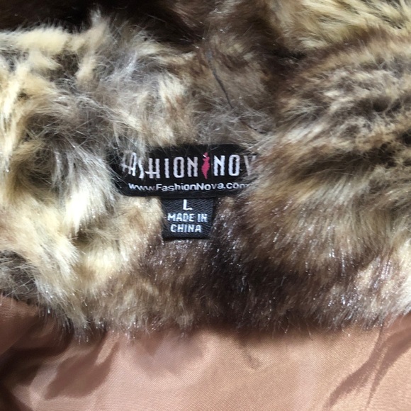 Fashion Nova Brown Faux Fur Jacket - Picture 3 of 6